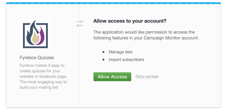 Fyrebox Campaign Monitor Integration