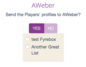 aweber quiz lists